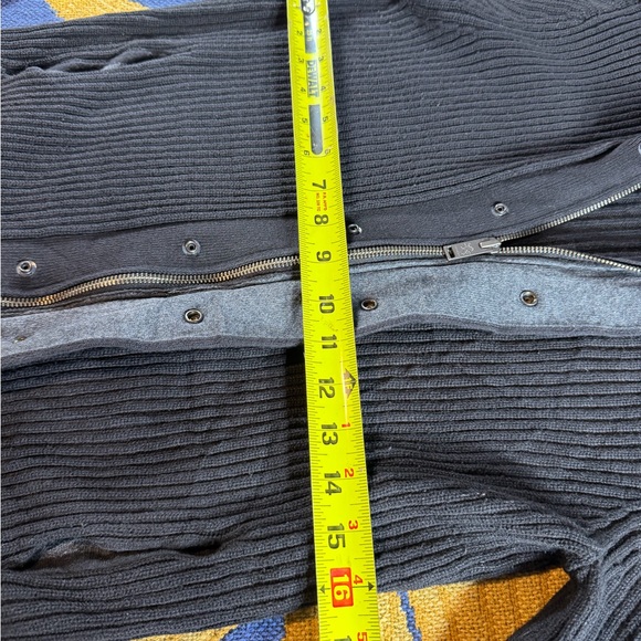 Express Gray Ribbed Zip-Up Sweater - Picture 4 of 5